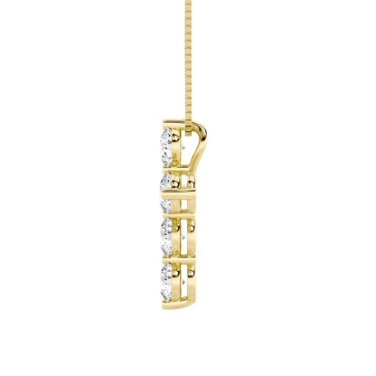 1.5CTW Round Shaped Lab Grown Diamond (F/VS) Cross Pendant in 14K Gold