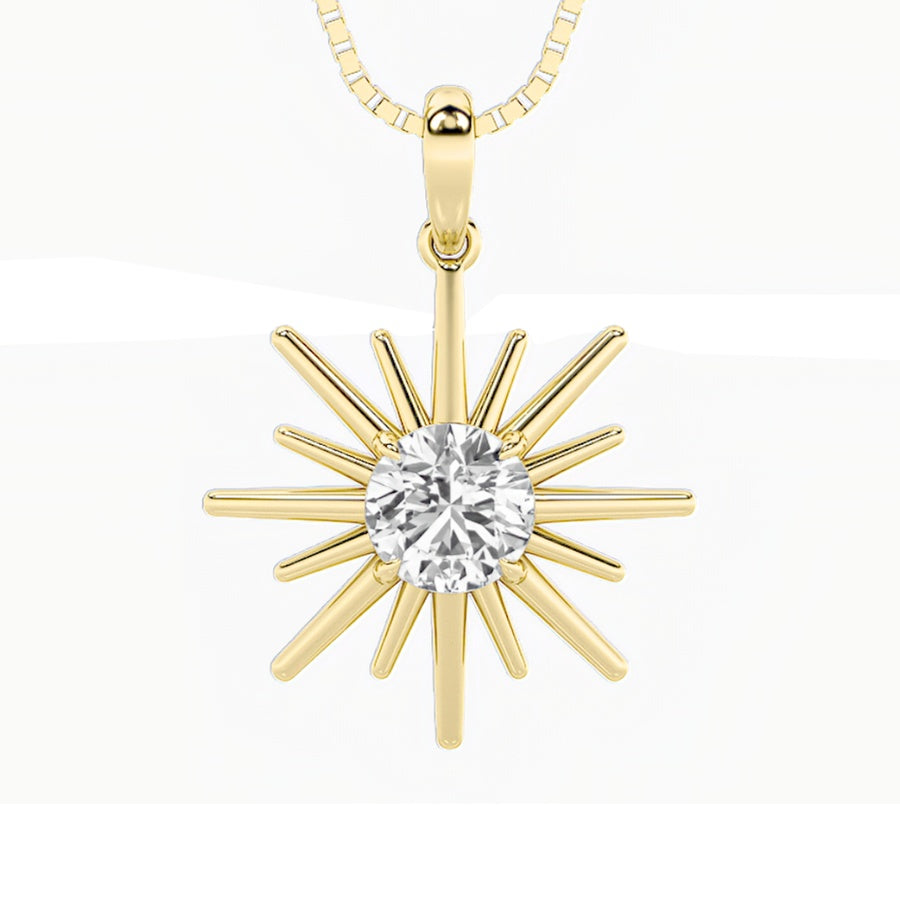 1.5CTW Round Shaped Lab Grown Diamond (F/VS) Astralis Pendant in 14K Gold