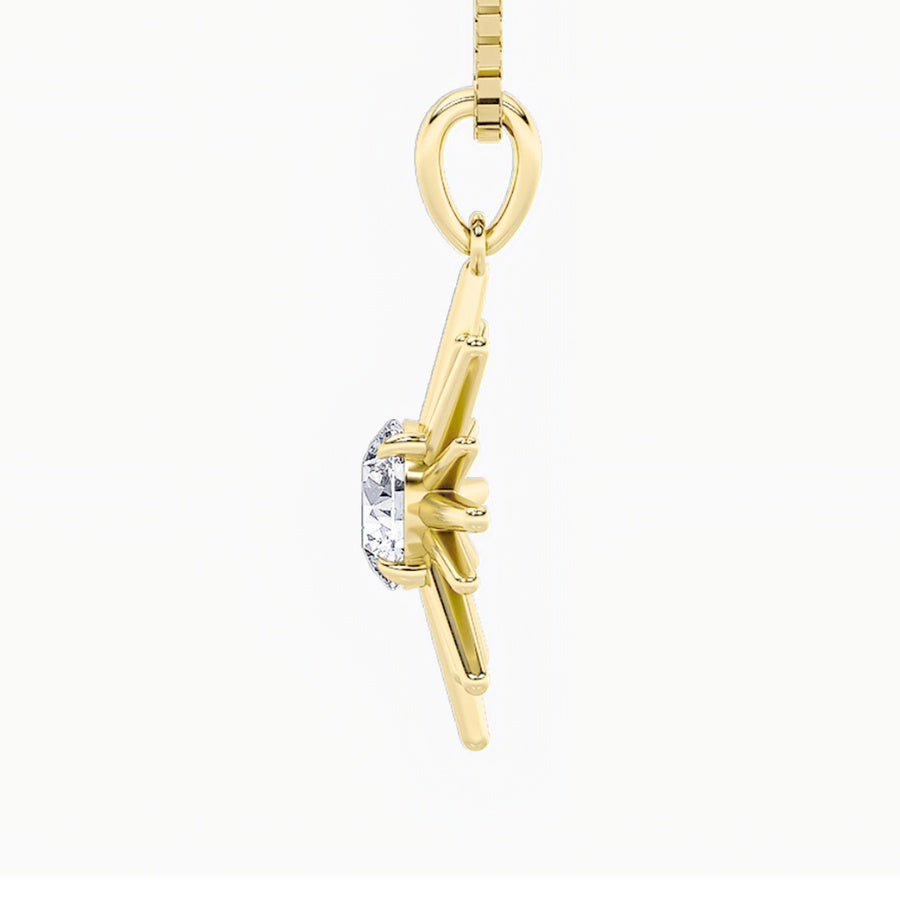 1.5CTW Round Shaped Lab Grown Diamond (F/VS) Astralis Pendant in 14K Gold