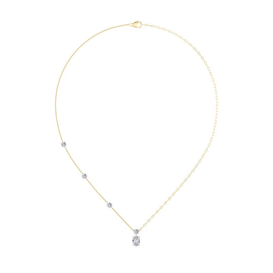 3.5CTW Oval Shaped Lab Grown Diamond (F/VS) Strata Chic Collection Necklace in 14K Gold