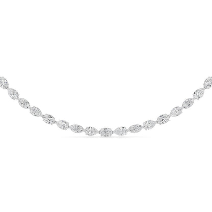 25CTW Mix Shaped Lab Grown Diamond (F/VS ) Tennis Necklace in 14K Gold