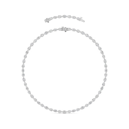 25CTW Mix Shaped Lab Grown Diamond (F/VS ) Tennis Necklace in 14K Gold