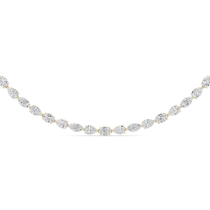 25CTW Mix Shaped Lab Grown Diamond (F/VS ) Tennis Necklace in 14K Gold