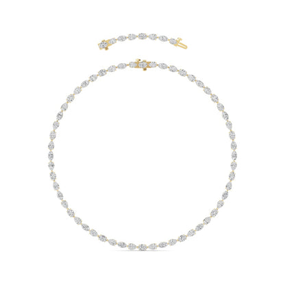 25CTW Mix Shaped Lab Grown Diamond (F/VS ) Tennis Necklace in 14K Gold