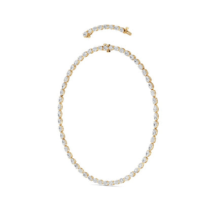 25CTW Mix Shaped Lab Grown Diamond (F/VS ) Tennis Necklace in 14K Gold