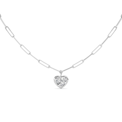 4CTW Heart Shape Lab Grown Diamond (F/VS ) Necklace in 14K Gold