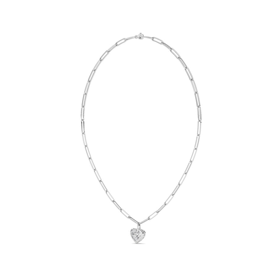4CTW Heart Shape Lab Grown Diamond (F/VS ) Necklace in 14K Gold