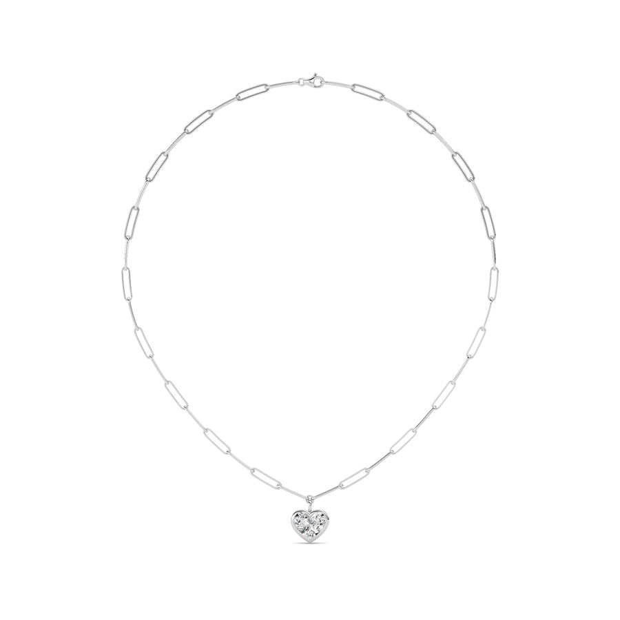 4CTW Heart Shape Lab Grown Diamond (F/VS ) Necklace in 14K Gold