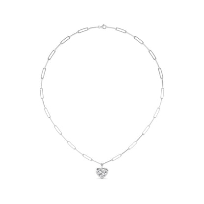 4CTW Heart Shape Lab Grown Diamond (F/VS ) Necklace in 14K Gold