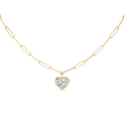 4CTW Heart Shape Lab Grown Diamond (F/VS ) Necklace in 14K Gold
