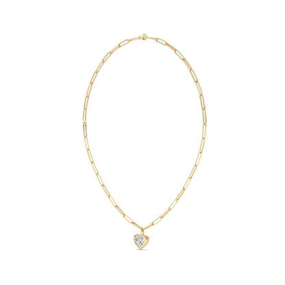 4CTW Heart Shape Lab Grown Diamond (F/VS ) Necklace in 14K Gold