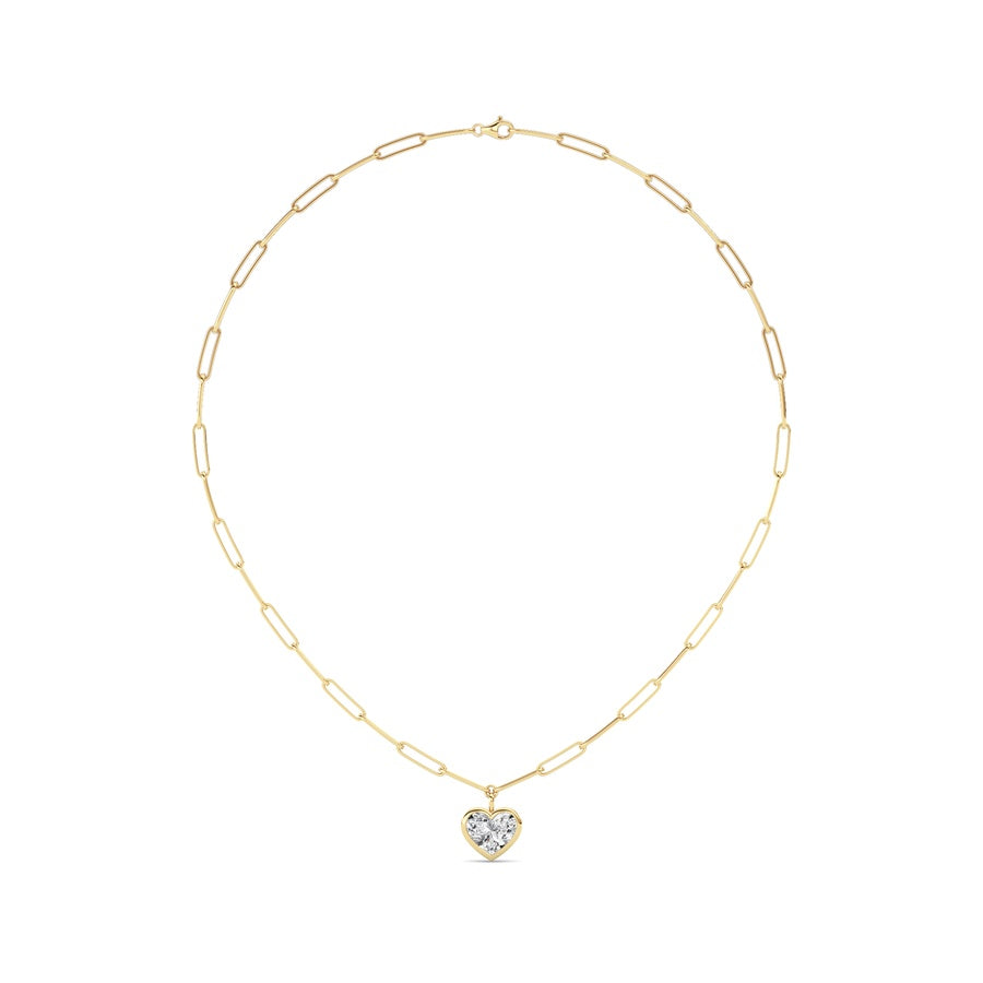 4CTW Heart Shape Lab Grown Diamond (F/VS ) Necklace in 14K Gold