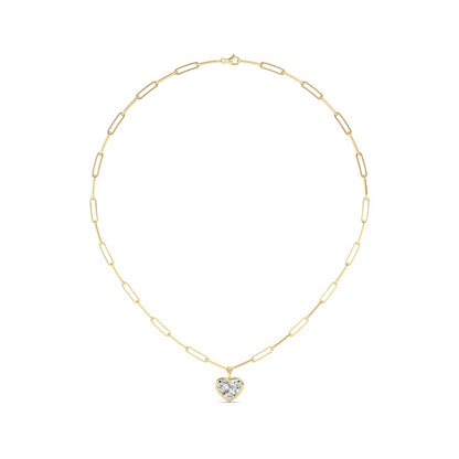 4CTW Heart Shape Lab Grown Diamond (F/VS ) Necklace in 14K Gold