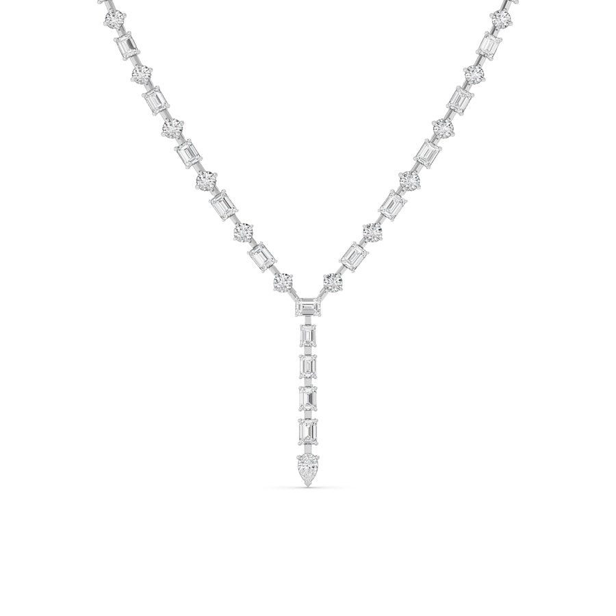 20CTW Mix Shaped Lab Grown Diamond (F/VS ) Necklace in 14K Gold