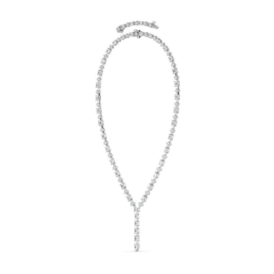 20CTW Mix Shaped Lab Grown Diamond (F/VS ) Necklace in 14K Gold