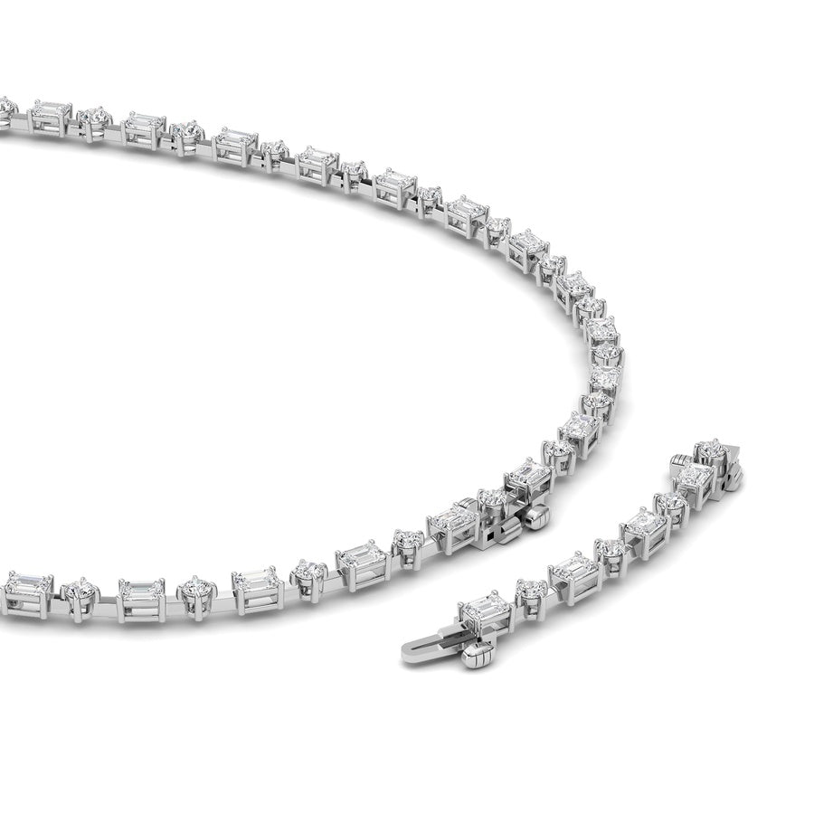 20CTW Mix Shaped Lab Grown Diamond (F/VS ) Necklace in 14K Gold