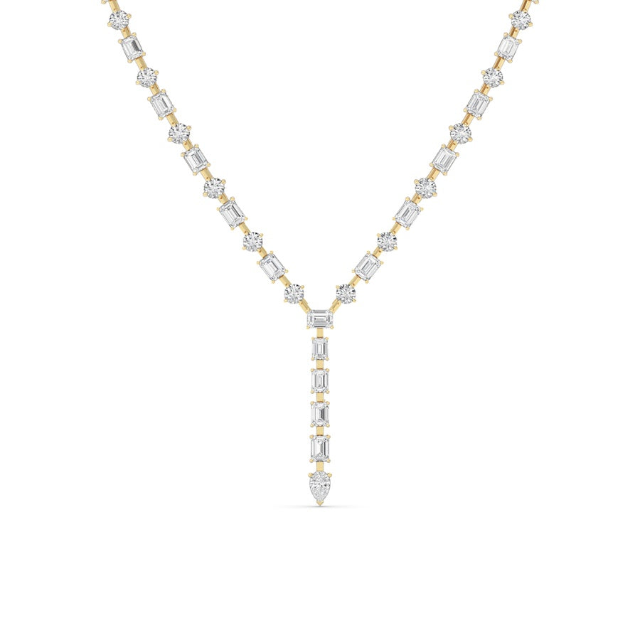20CTW Mix Shaped Lab Grown Diamond (F/VS ) Necklace in 14K Gold