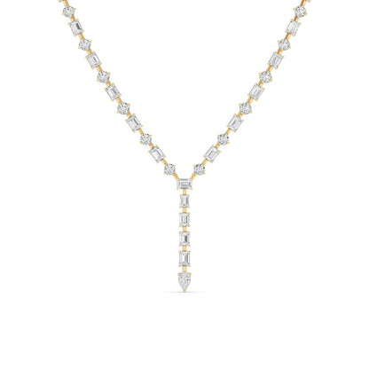 20CTW Mix Shaped Lab Grown Diamond (F/VS ) Necklace in 14K Gold