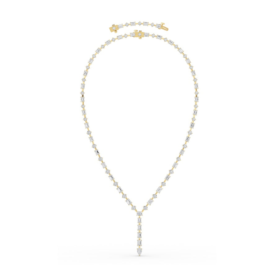 20CTW Mix Shaped Lab Grown Diamond (F/VS ) Necklace in 14K Gold