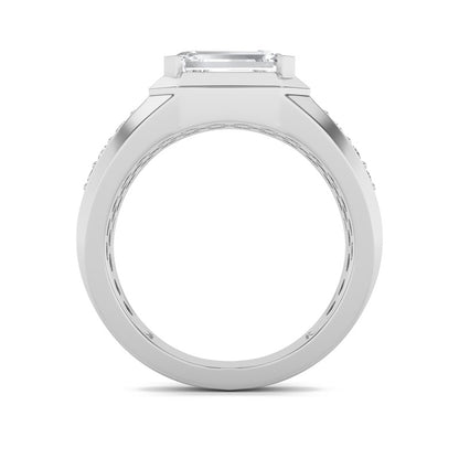3.25CTW Emerald Shaped Lab Grown Diamond (F/VS) Ring in 14K Gold