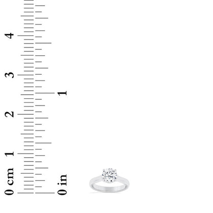 1CTW Round Shaped Lab Grown Diamond (F/VS) Plain Cathedral Trellis Shank Solitaire Engagement Ring in 14K Gold