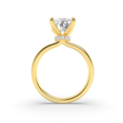 1.5CTW Elongated Cushion Shaped Lab Grown Diamond (F/VS) Ring in 14K White Gold