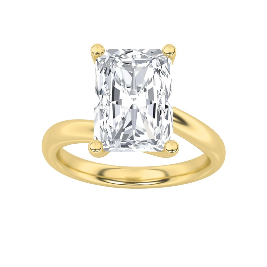 1CTW Radiant Shaped Lab Grown Diamond (F/VS) Bypass Shank Engagement Ring in 14K Gold