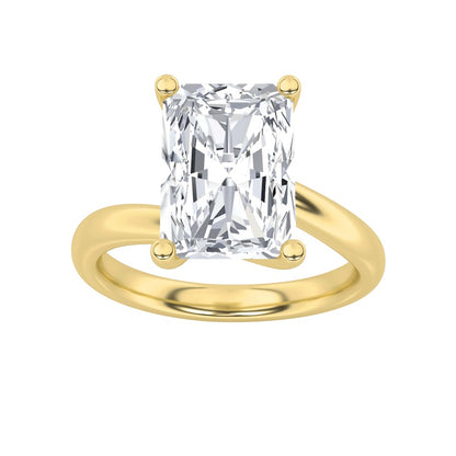 1CTW Radiant Shaped Lab Grown Diamond (F/VS) Bypass Shank Engagement Ring in 14K Gold