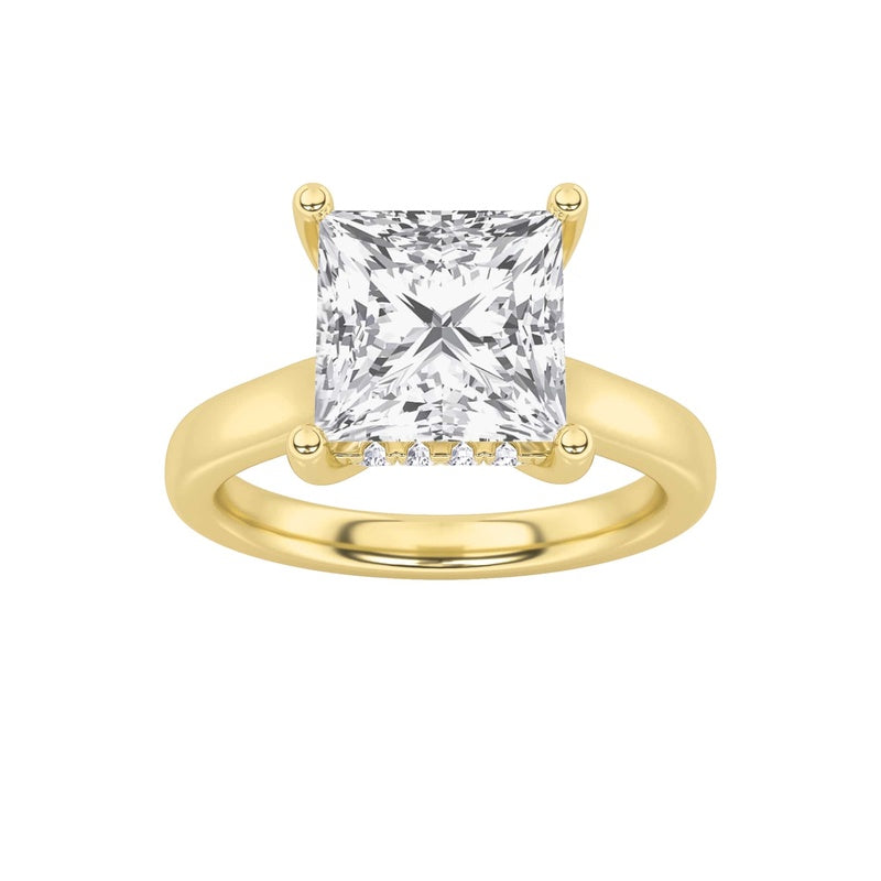 2CTW Princess Shaped Lab Grown Diamond (F/VS) Ring in 14K White Gold