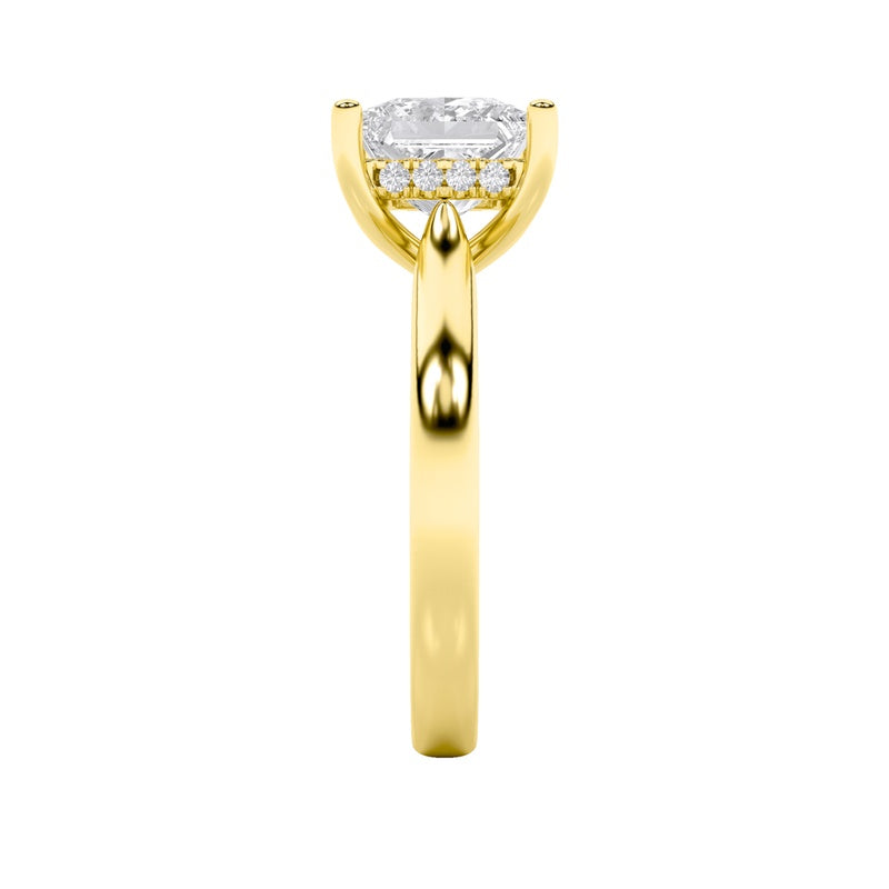 2CTW Princess Shaped Lab Grown Diamond (F/VS) Ring in 14K White Gold