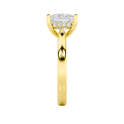 2CTW Princess Shaped Lab Grown Diamond (F/VS) Ring in 14K White Gold