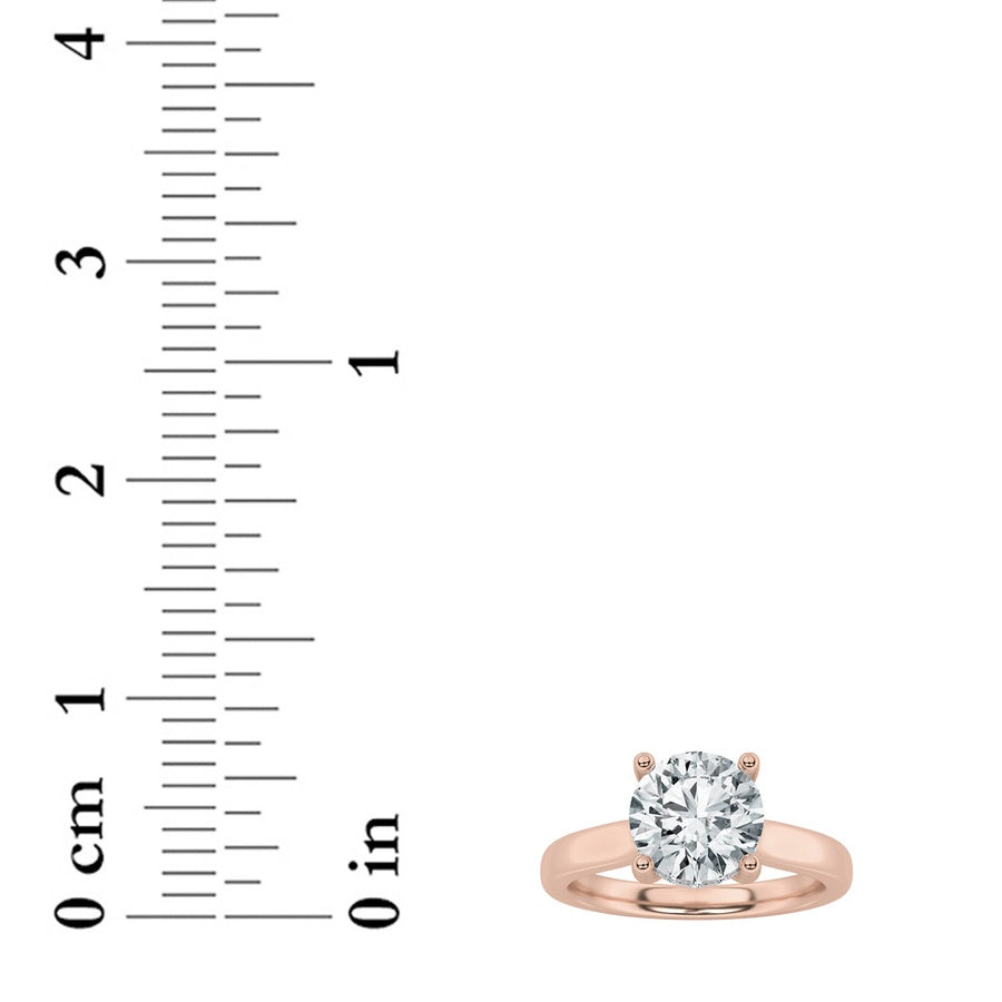 1CTW Round Shaped Lab Grown Diamond (F/VVS) Hidden Halo Cathedral Shank Engagement Ring in 14K Gold