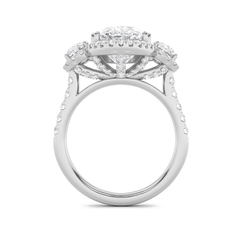 7.5CTW Oval Shaped Lab Grown Diamond (F/VS) Bold Statement Accented Ring in 14K Gold