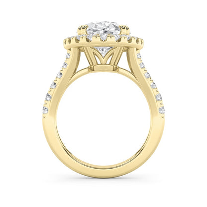 6CTW Oval Shaped Lab Grown Diamond (G/VS) Bold Accented Engagement Ring in 14K Gold