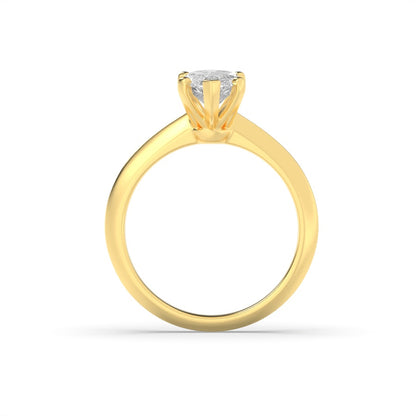 2Cttw Marquise Shaped Lab Grown Diamond (G/VS) Knife Edge Shank Solitaire Engagement Ring in 14K Gold
