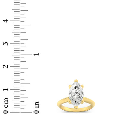 2Cttw Marquise Shaped Lab Grown Diamond (G/VS) Knife Edge Shank Solitaire Engagement Ring in 14K Gold