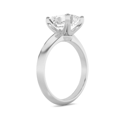 2CTW Radiant Shaped Lab Grown Diamond (F/VS) Knife Edge Shank Solitaire Engagement Ring in 14K Gold