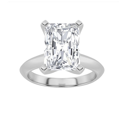 2CTW Radiant Shaped Lab Grown Diamond (F/VS) Knife Edge Shank Solitaire Engagement Ring in 14K Gold