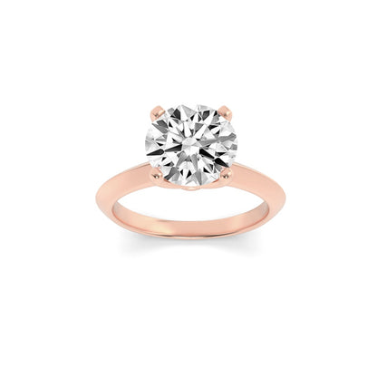 1CTW Round Shaped Lab Grown Diamond (F/VS) Knife Edge Shank Solitaire Engagement Ring in 14K Gold