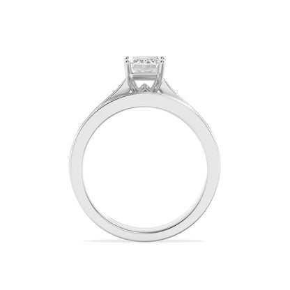 2CTW Emerald Shaped Lab Grown Diamond (F/VS) Channel Set Bridal Engagement Ring in 14K Gold
