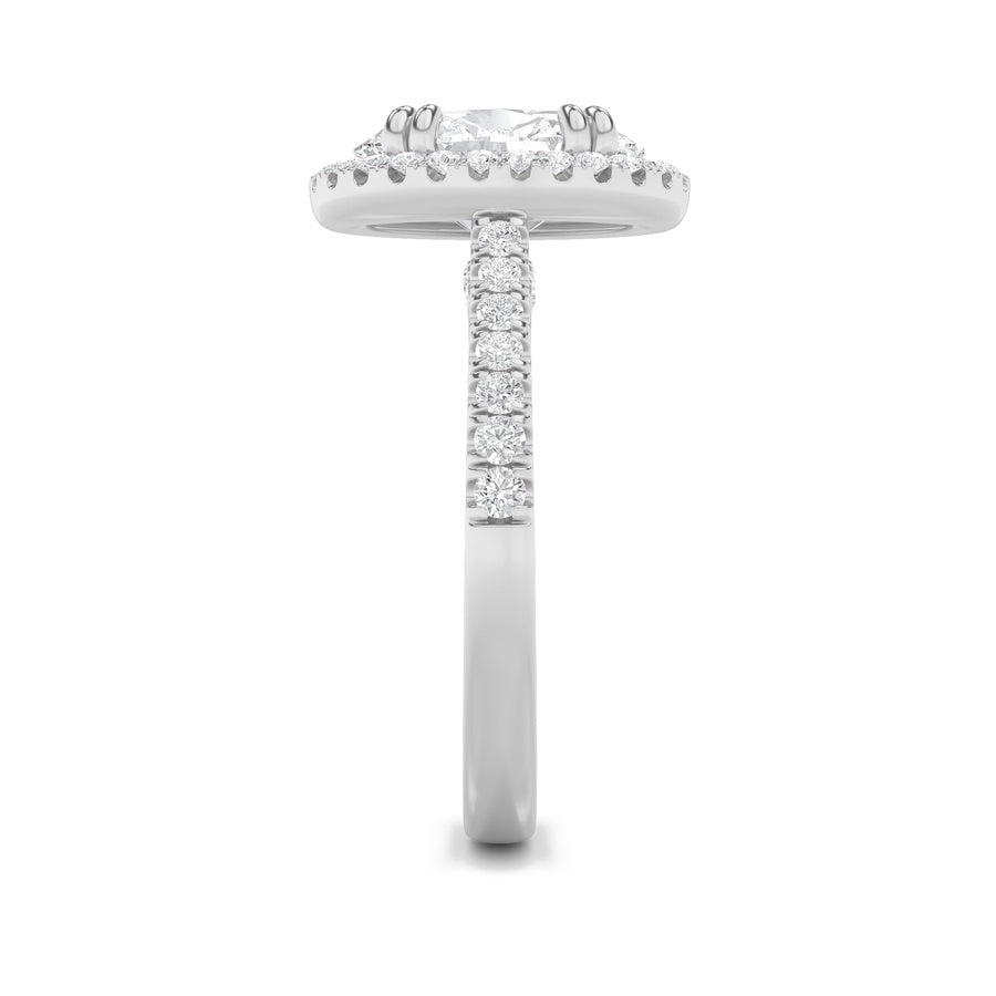 2.5CTW Oval Shaped Lab Grown Diamond (F/VS) Classic Halo Accented Engagement Ring in 14K Gold