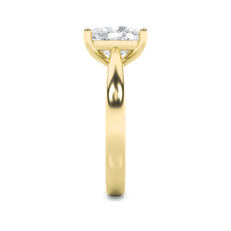2CTW Elongated Cushion Shaped Lab Grown Diamond (G/VS) Classic Shank Solitaire Engagement Ring in 14K Gold