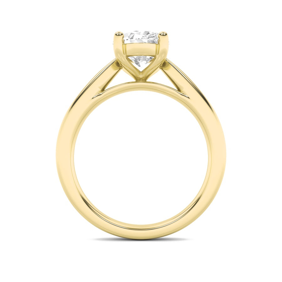 2CTW Oval Shaped Lab Grown Diamond (F/VS) Classic Shank Solitaire Engagement Ring in 14K Gold