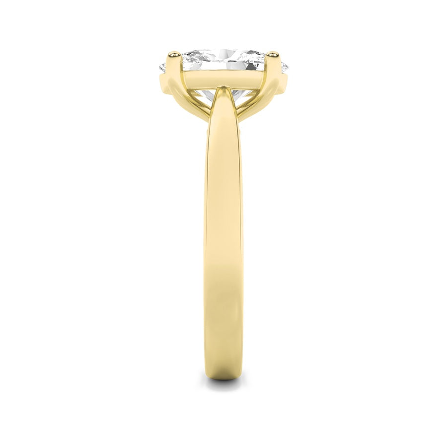 2CTW Oval Shaped Lab Grown Diamond (F/VS) Classic Shank Solitaire Engagement Ring in 14K Gold