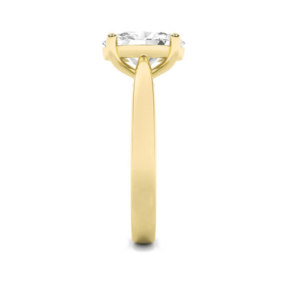 2CTW Oval Shaped Lab Grown Diamond (F/VS) Classic Shank Solitaire Engagement Ring in 14K Gold