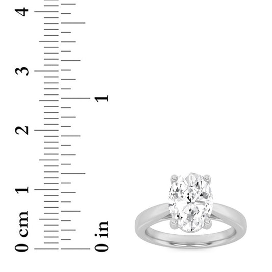 5CTW Oval Shaped Lab Grown Diamond (F/VS) Classic Shank Solitaire Engagement Ring in 14K Gold