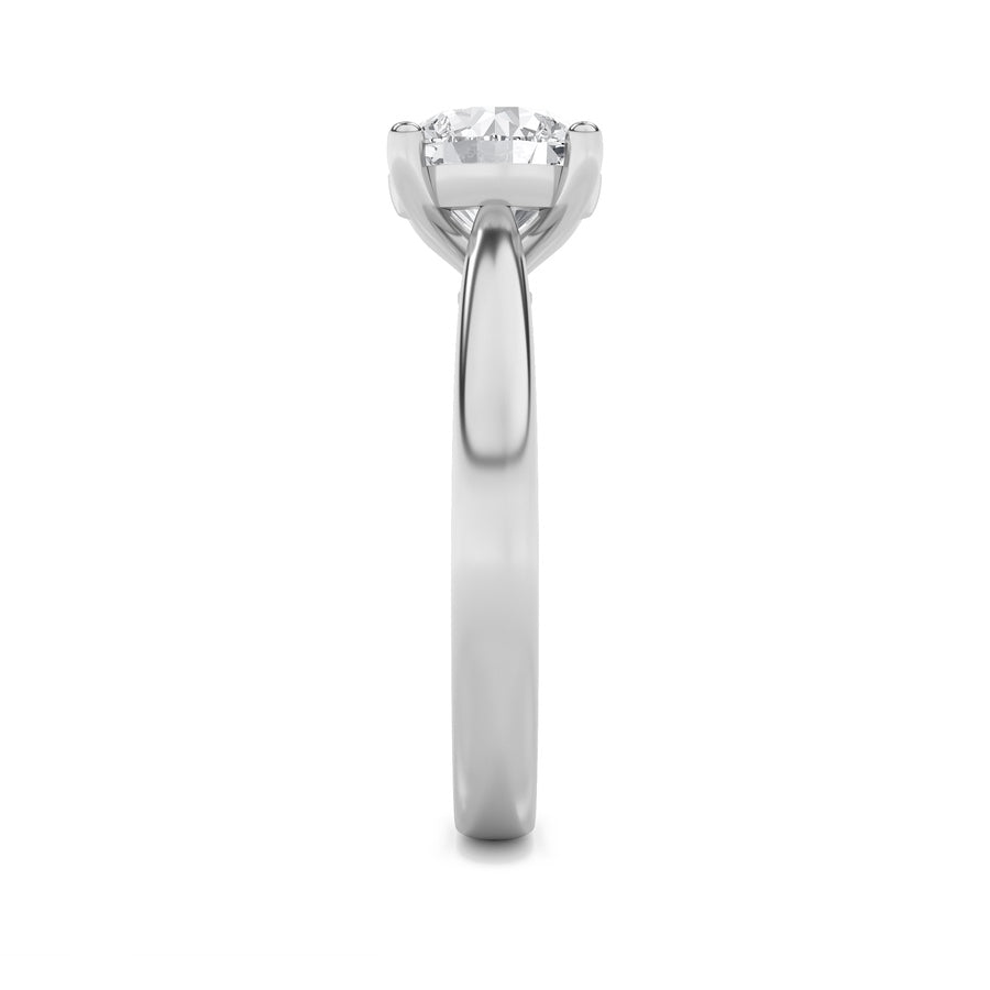 2.5CTW Round Shaped Lab Grown Diamond (F/VS) Classic Shank Solitaire Engagement Ring in 14K Gold
