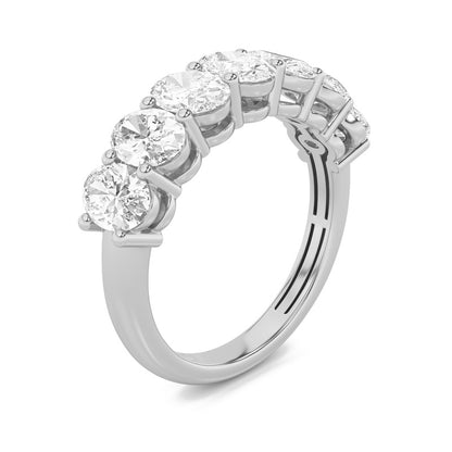 2CTW Oval Shaped Lab Grown Diamond (F/VS) Seven Stone Band Ring in 14K Gold
