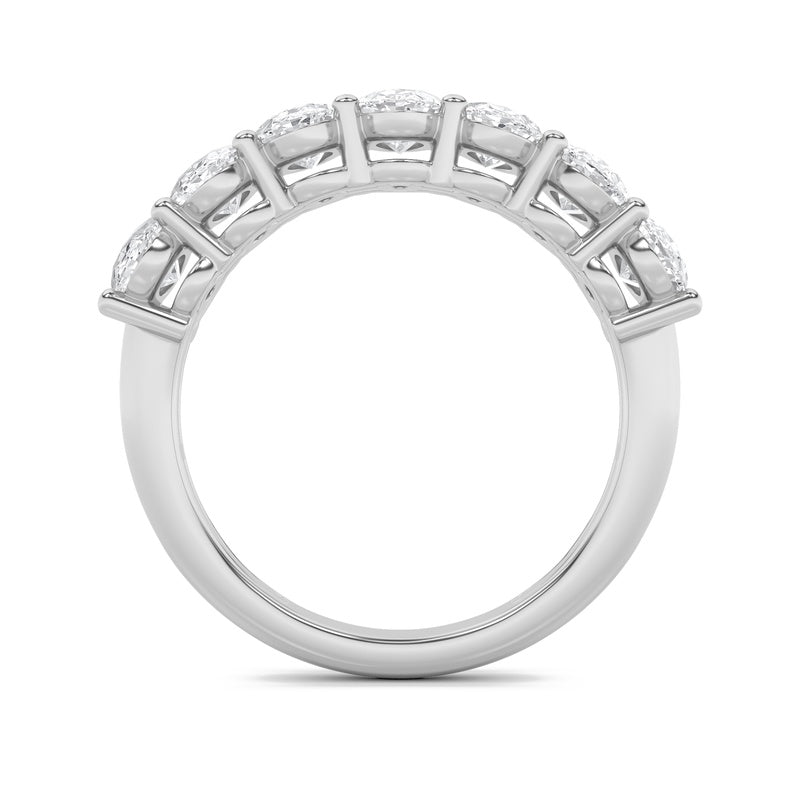 2CTW Oval Shaped Lab Grown Diamond (F/VS) Seven Stone Band Ring in 14K Gold