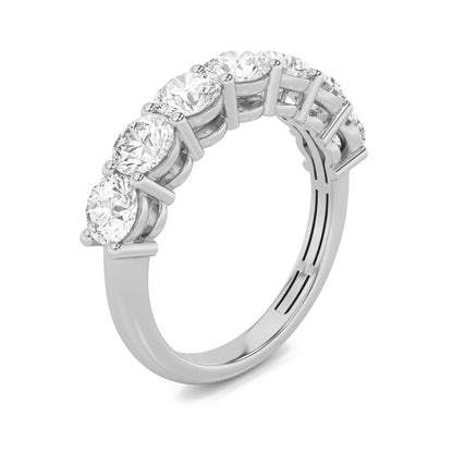 2CTW Round Shaped Lab Grown Diamond (F/VS) Seven Stone Band Ring in 14K Gold